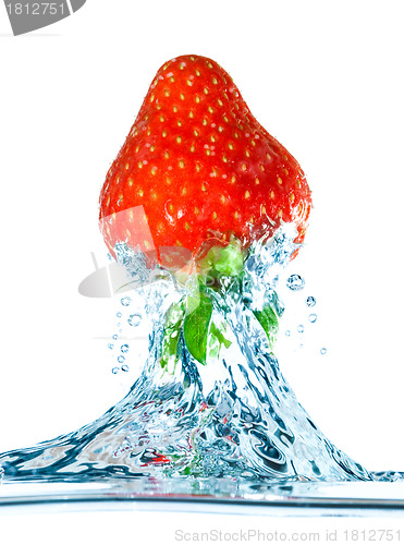 Image of strawberry and water