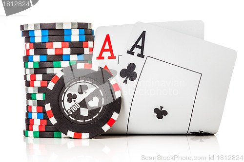 Image of chips and two aces