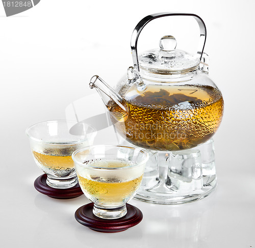 Image of glass teapot Chinese tea