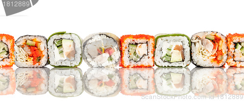 Image of Sushi Roll on a white seamless background