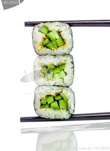 Image of Sushi Roll (Kappa maki roll) on a white background