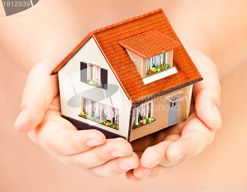 Image of  house in human hands