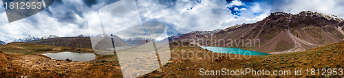 Image of lake Chandra Taal, Spiti Valley panorama