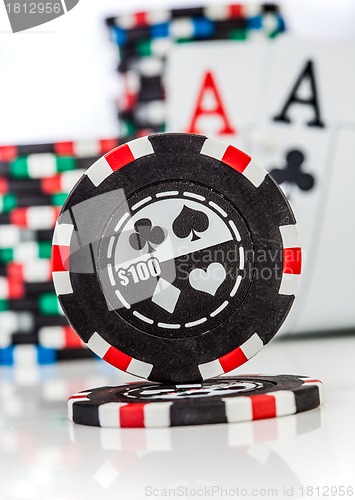 Image of chips and two aces