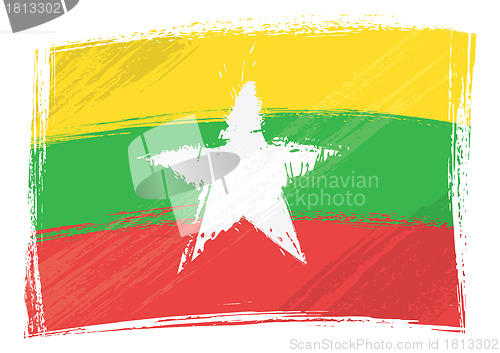Image of Grunge Myanmar flag