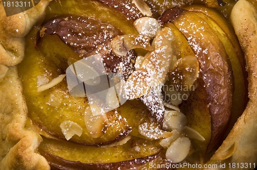 Image of Homemade tart with peach fruits