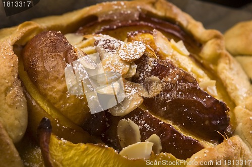 Image of Homemade tart with peach fruits