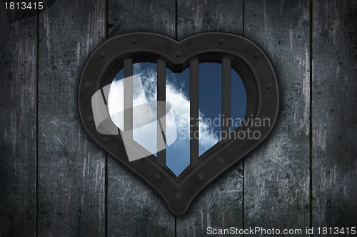 Image of heart prison window