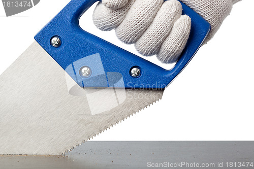 Image of Cutting a plank of wood