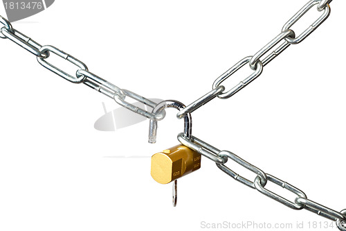 Image of Chains and open lock