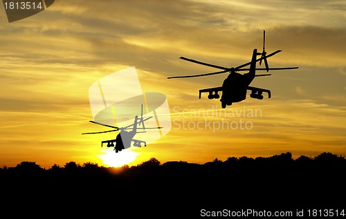 Image of Helicopter silhouettes