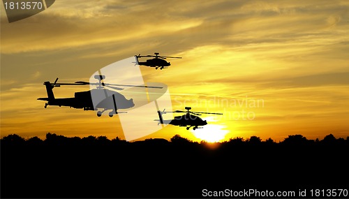 Image of Helicopter silhouettes