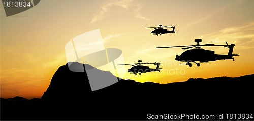 Image of Helicopter silhouettes