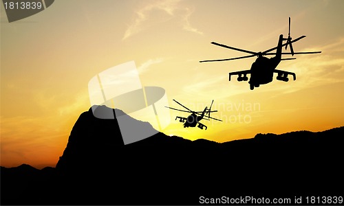 Image of Helicopter silhouettes