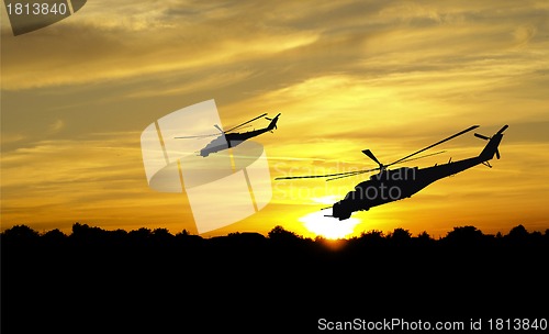 Image of Helicopter silhouettes