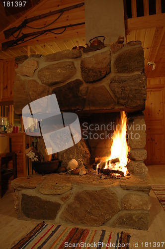 Image of Fireplace with log fire