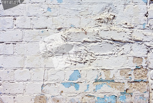 Image of white textured brick wall painted
