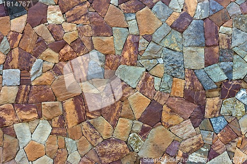 Image of colored Pattern of old stone Wall Surfaced