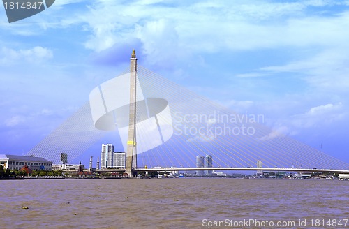 Image of Mega sling Bridge,Rama 8, in Thailand