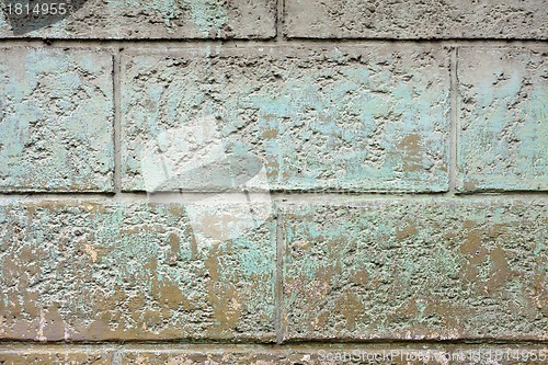 Image of Background with old painted brick wall