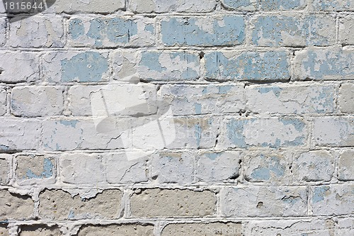 Image of white textured brick wall painted