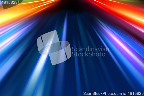 Image of abstract night acceleration speed motion