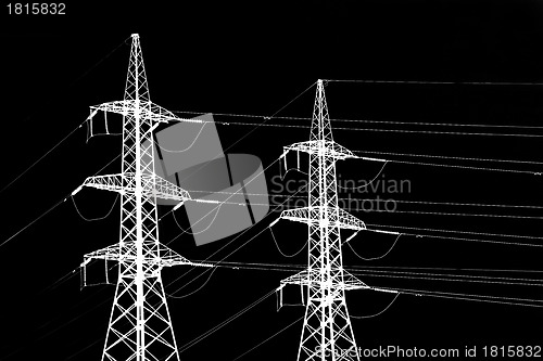 Image of electric power transmission towers 