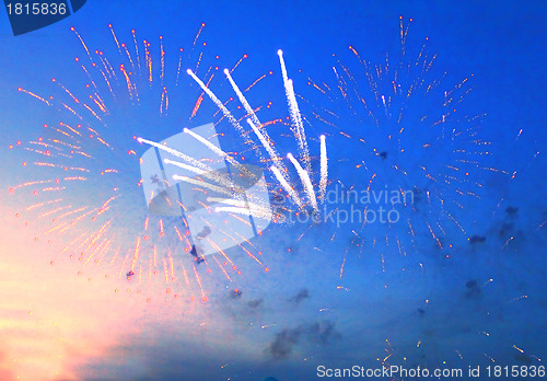 Image of fireworks in evening sky