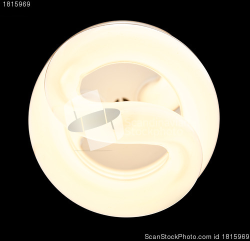 Image of Fluorescent light bulb lit from above