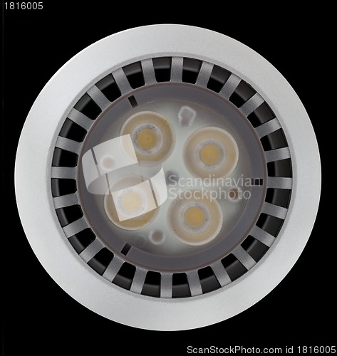 Image of LED light bulb lit from above