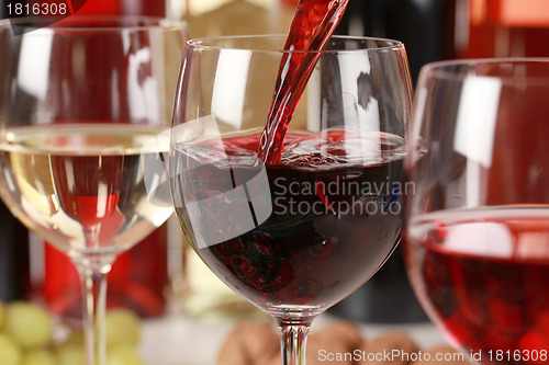 Image of Wine pouring into a wine glass