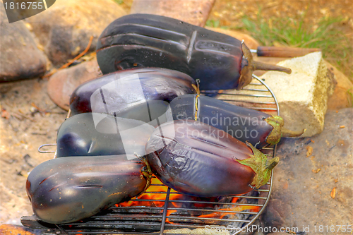 Image of eggplant on fire