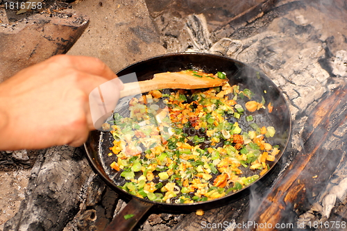 Image of yellow mushrooms with onion