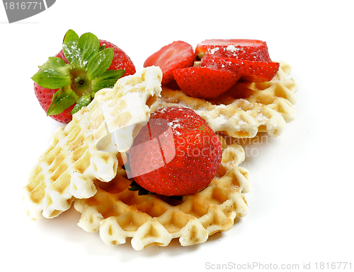 Image of Waffles and Strawberries