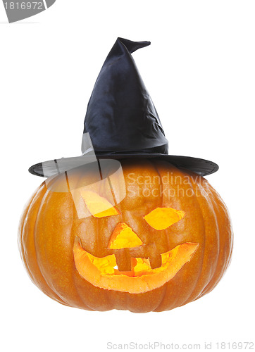 Image of Hallowe'en Pumpkin in Witch Hat