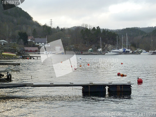 Image of small footbridge in a fjord -norway