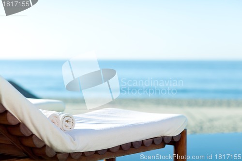 Image of sunbed on a beach