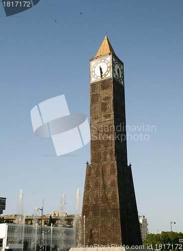 Image of Clock Tower  avenue Habib Bourguiba Ville Nouvelle Tunis Tunisia