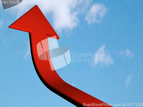 Image of Red arrow - aspire to sky - with clipping path 