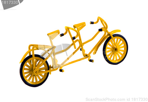Image of Double bicycle toy decor isolated on white 