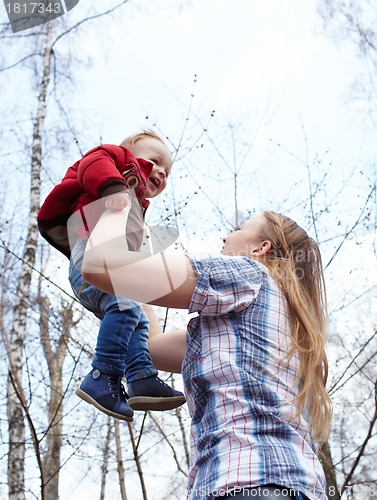 Image of Mother, son, and sky