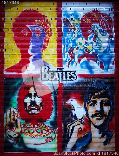 Image of The Beatles graffiti wall