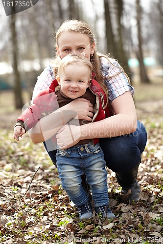 Image of Young mother and son