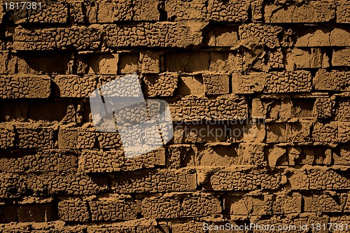 Image of brick wall, sepia