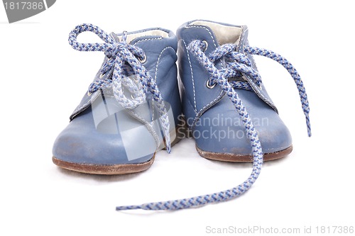 Image of Old blue baby shoes