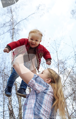 Image of Mother, son, and sky