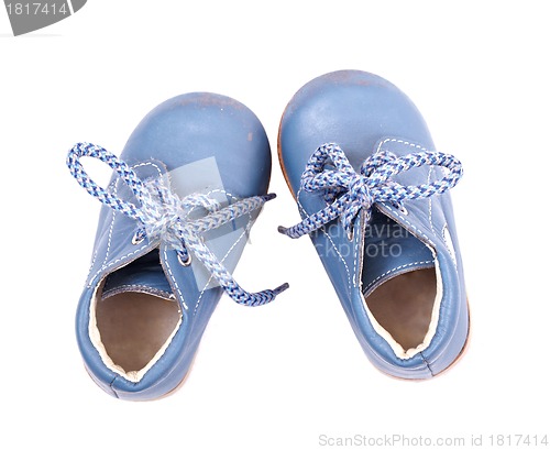 Image of Old blue baby shoes