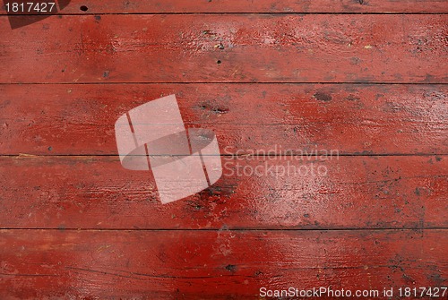 Image of Red dirty wooden boards