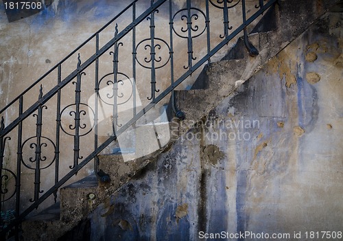 Image of Textured wall with stairs