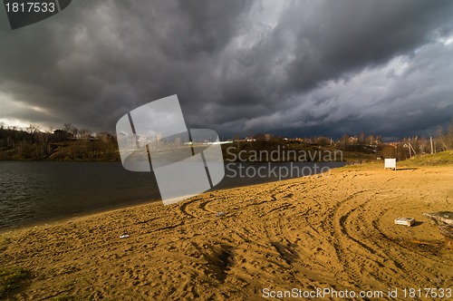 Image of Littered sand beach